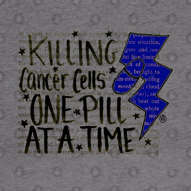 Killing Cancer - black design w/dark blue by Polkadotdreamer